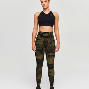 Scrunch Butt Leggings - Olive Green Camo