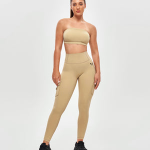 Strapless Sports Bra - Khaki Yellow