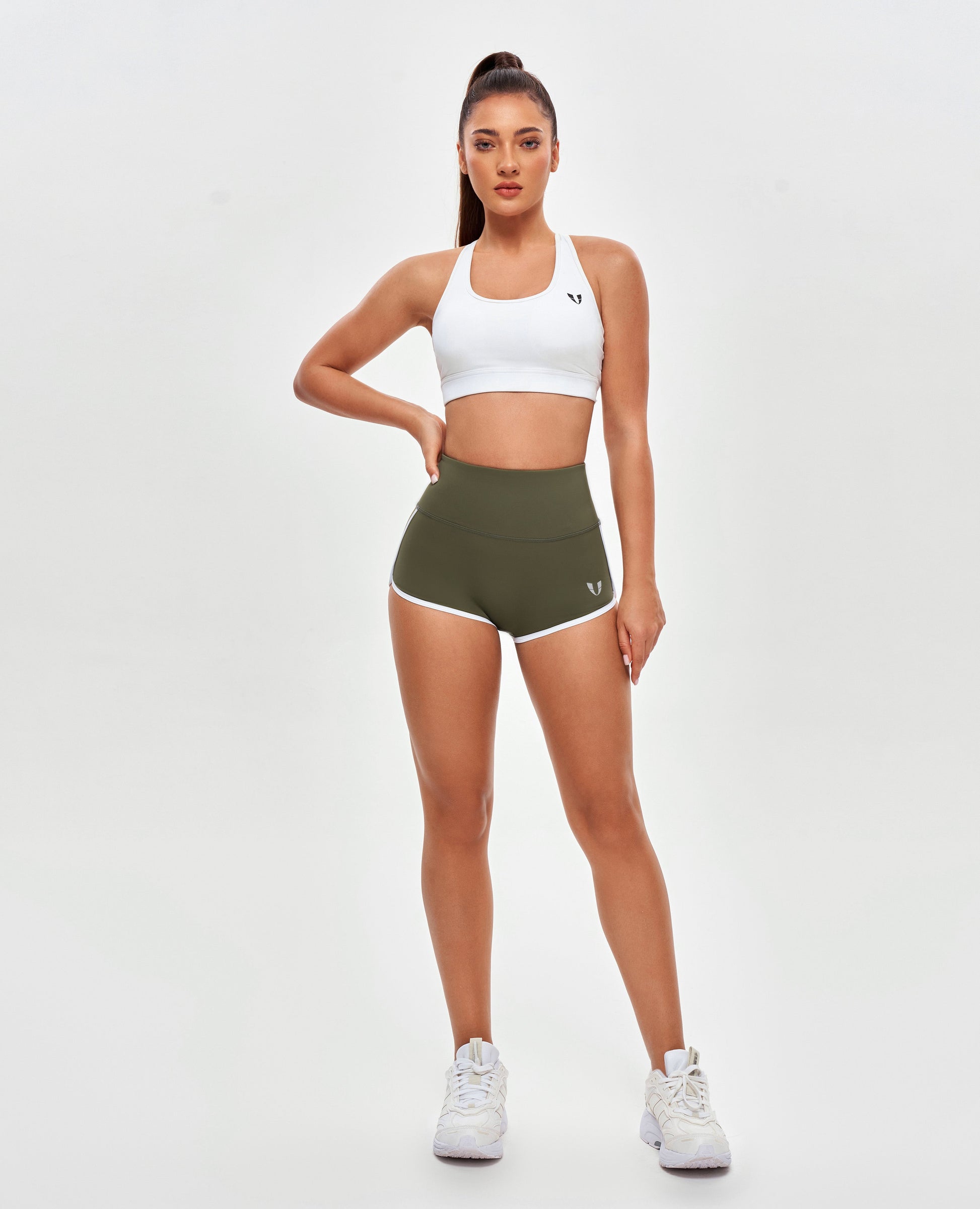 High Waist Short Shorts - Moss Green