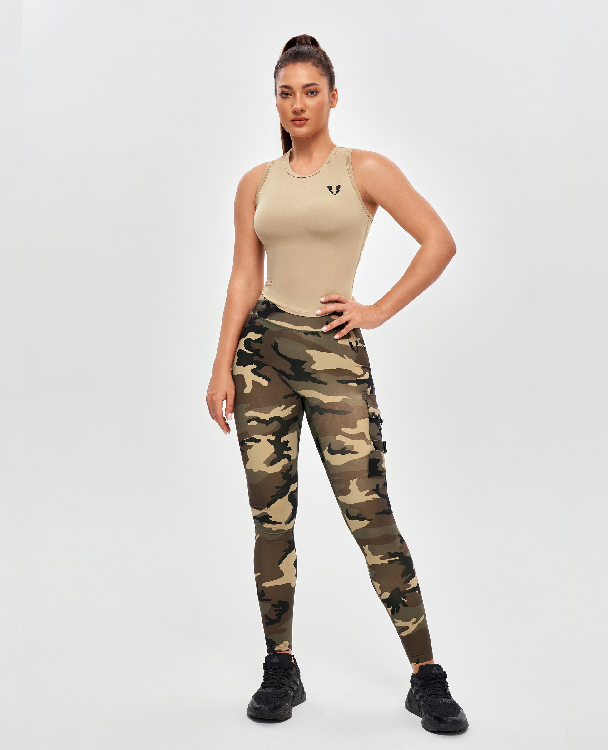 Round Neck Sports Tank - Khaki Yellow