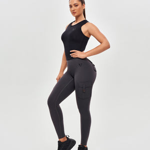 Round Neck Sports Tank - Black