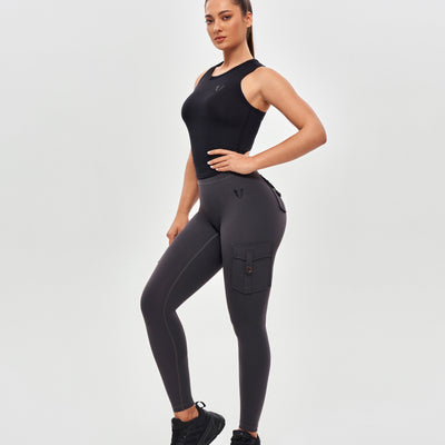 Round Neck Sports Tank - Black