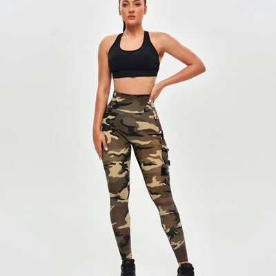 Cargo Fitness Leggings - Earth Camo