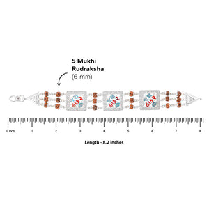 Rudraksha Silver Three Jay Thakar Brooch Bracelet
