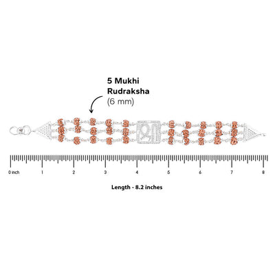 Rudraksha Silver Shree Tripal Line bracelet