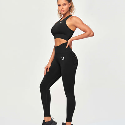 Seamless Cargo Leggings - Black