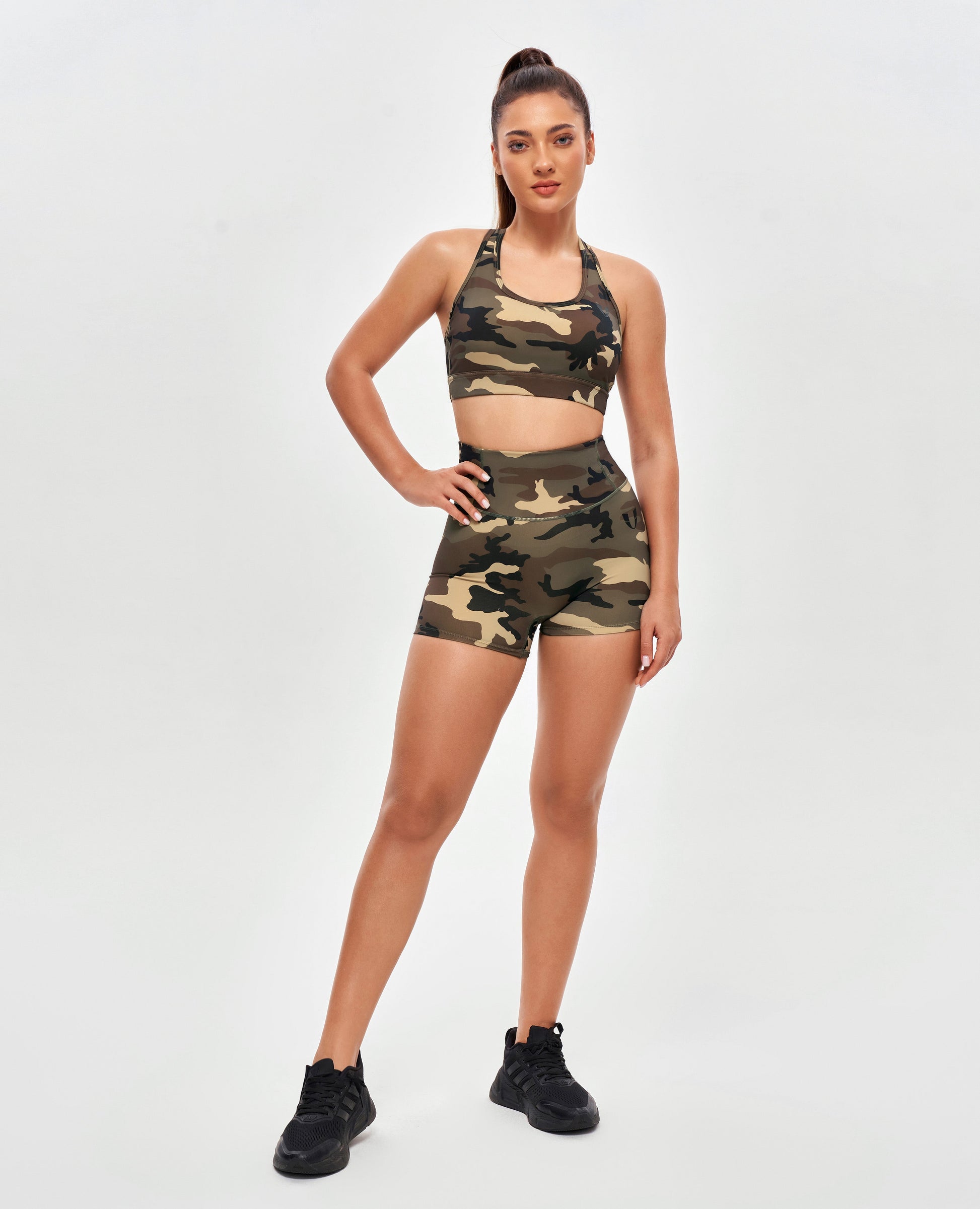 Power Sports Bra - Earth Camo