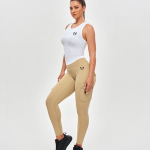 Round Neck Sports Tank - White