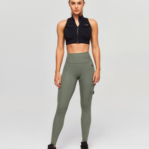 Cargo Fitness Leggings Plus - Camping Green