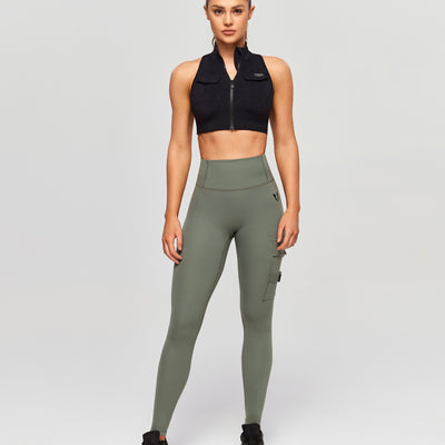 Cargo Fitness Leggings Plus - Camping Green