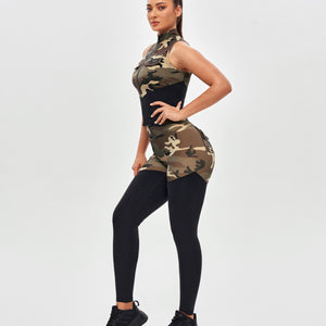 Cargo Power Leggings - Earth Camo and Black