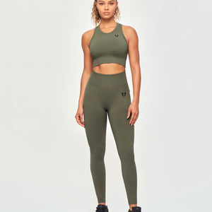 Seamless Padded Tank - Olive Green