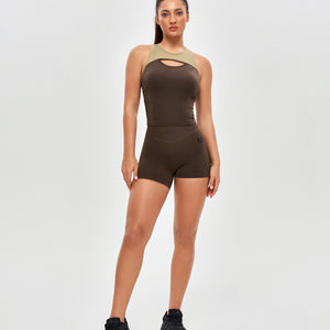Cutout Tank Top - Dark Brown