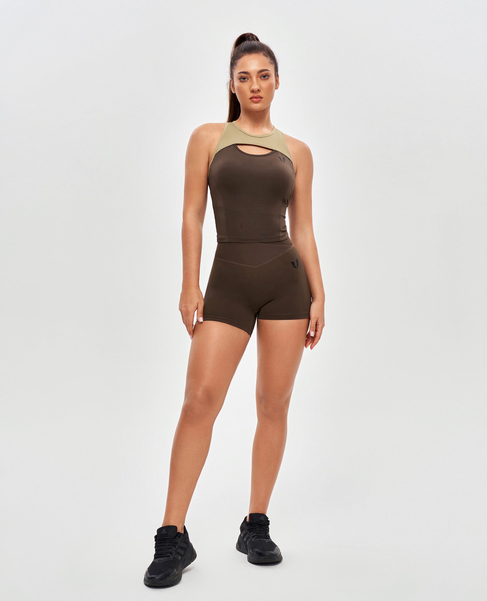 Cutout Tank Top - Dark Brown