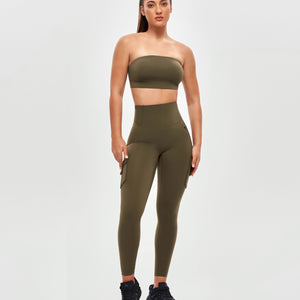 Strapless Sports Bra - Combat Green