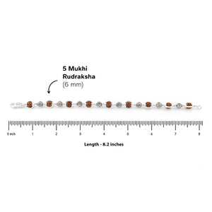 Silver Rakhi with Om Beads Capping and Rudraksha Bracelet