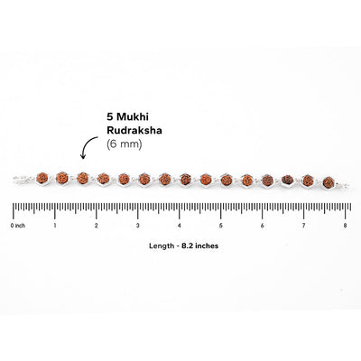 Silver Rakhi with Hexagonal Rudraksha Bracelet