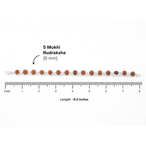Rudraksha Silver Bracelet (Hexagon)