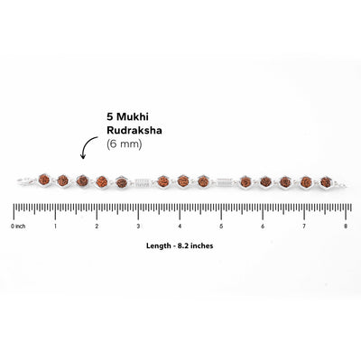 Silver Rakhi with Hexagon Rudraksha Beads