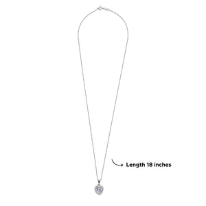 Silver Set Chain Pendant and Earrings with Sparkling Stones for Women
