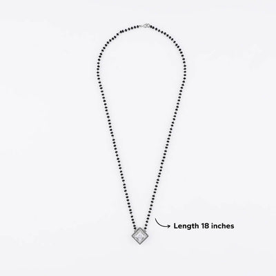 SOLITAIRE SQUARE SHAPE MANGALSUTRA IN SILVER 92.5