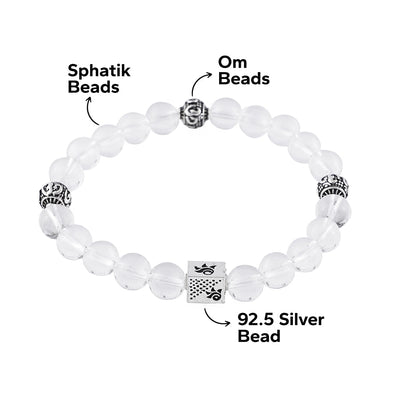Spatik Beads with Om Silver Beads Bracelet