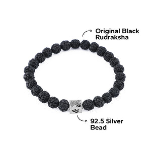 Black Rudraksha Beads Bracelet