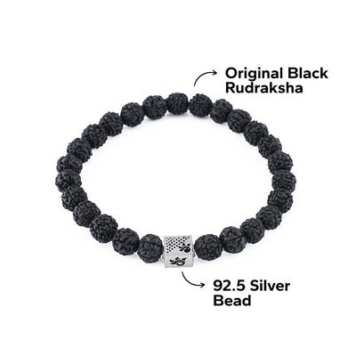 Black Rudraksha Beads Bracelet