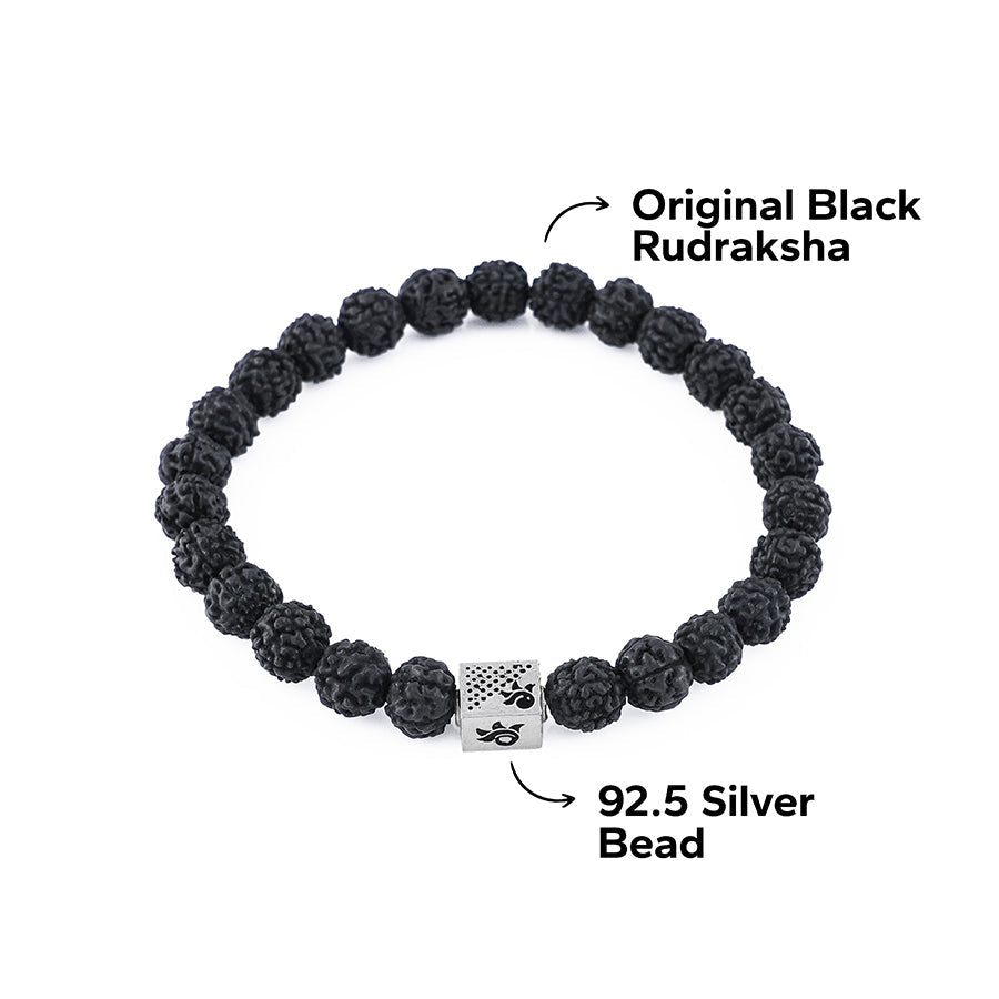 Black Rudraksha Beads Bracelet