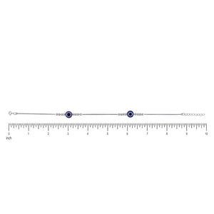 Silver Evil Eye Anklet with Silver Anklet for Women