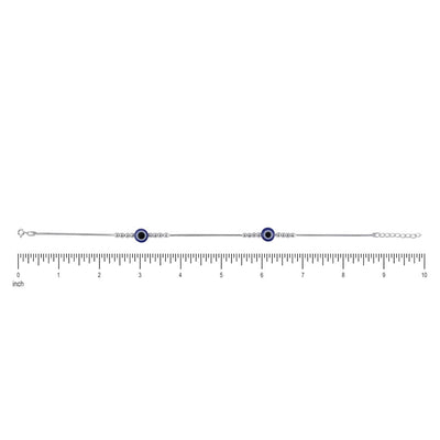 Silver Evil Eye Anklet with Silver Anklet for Women