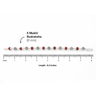 Rudraksha and Om namah shivay silver beads bracelet