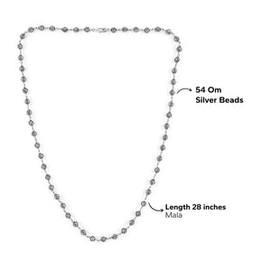 Silver Mala (Om Beads)