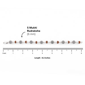 Rudraksha Silver Hollow Round Beads Bracelet.