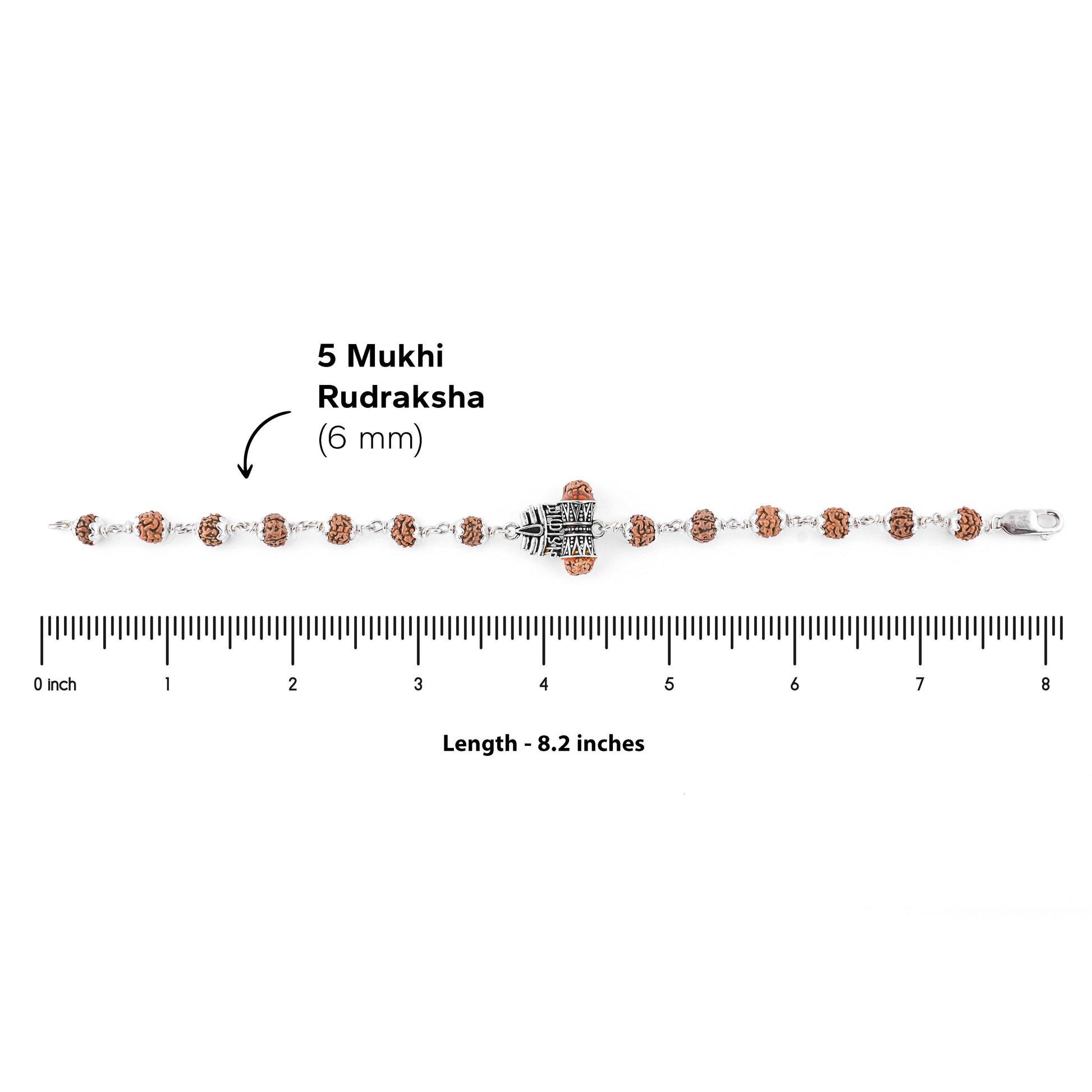 Rudraksha Silver Trinetra Mahakaal Bracelet