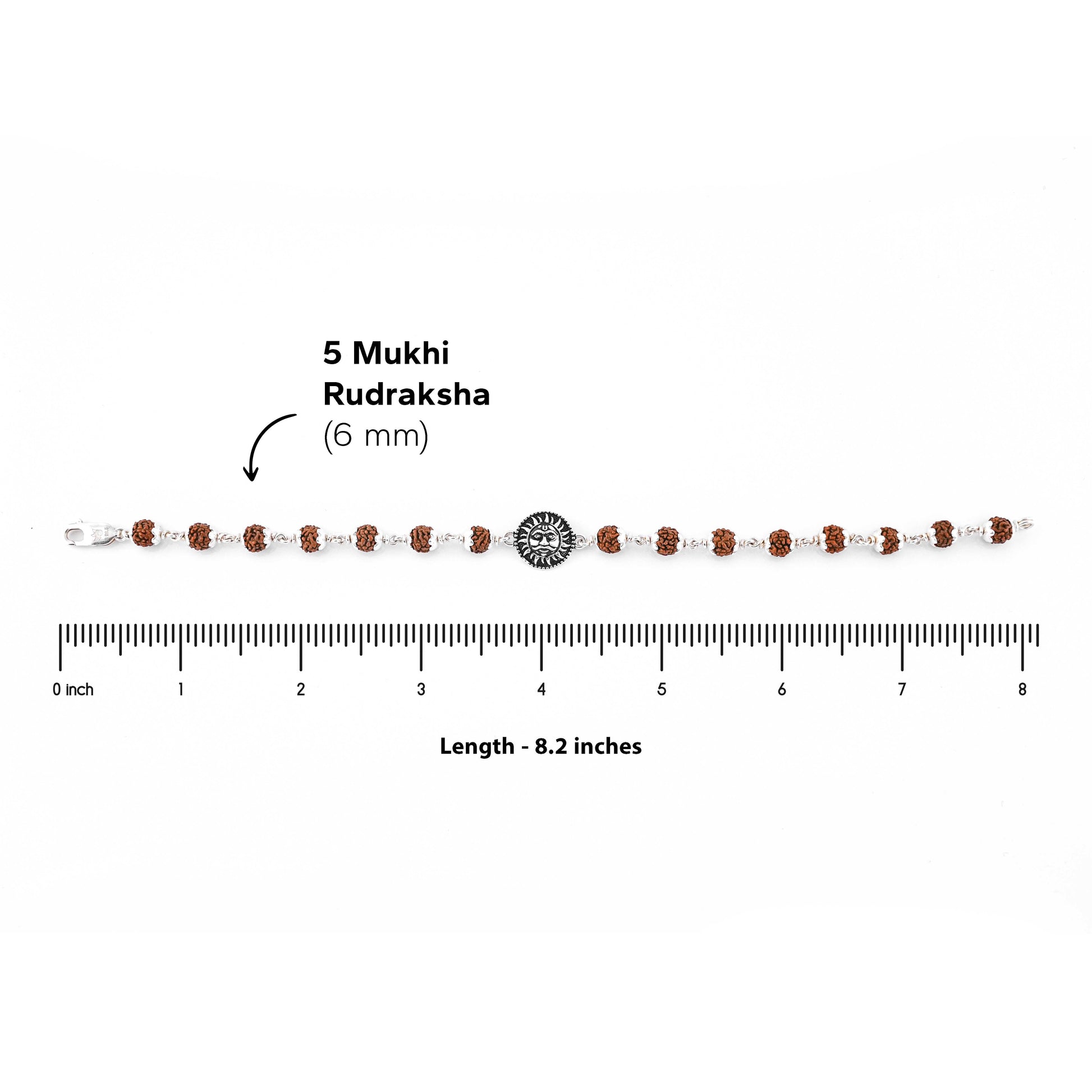 Rudraksha Silver Suryadev Bracelet