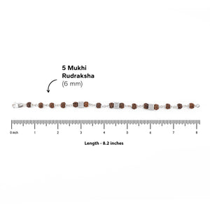 Single Line Rudraksha Silver Rakhi