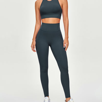 High Waisted Workout Leggings - Gray