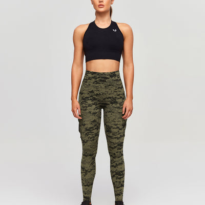Solo Cargo Leggings - Army Green Camo