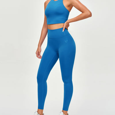 High Waisted Workout Leggings - Blue