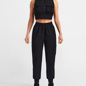 Cargo Pocket Moto leggings - Black