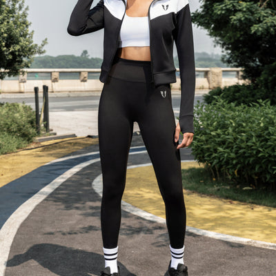 V-Shape Athletic Jacket - White and Black
