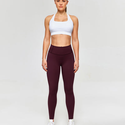 Firmabs High Waist Compression Leggings - Dark wine red