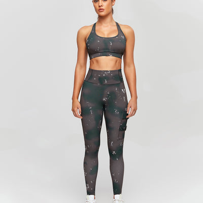 Cargo Fitness Leggings - Phantom Tie Dye