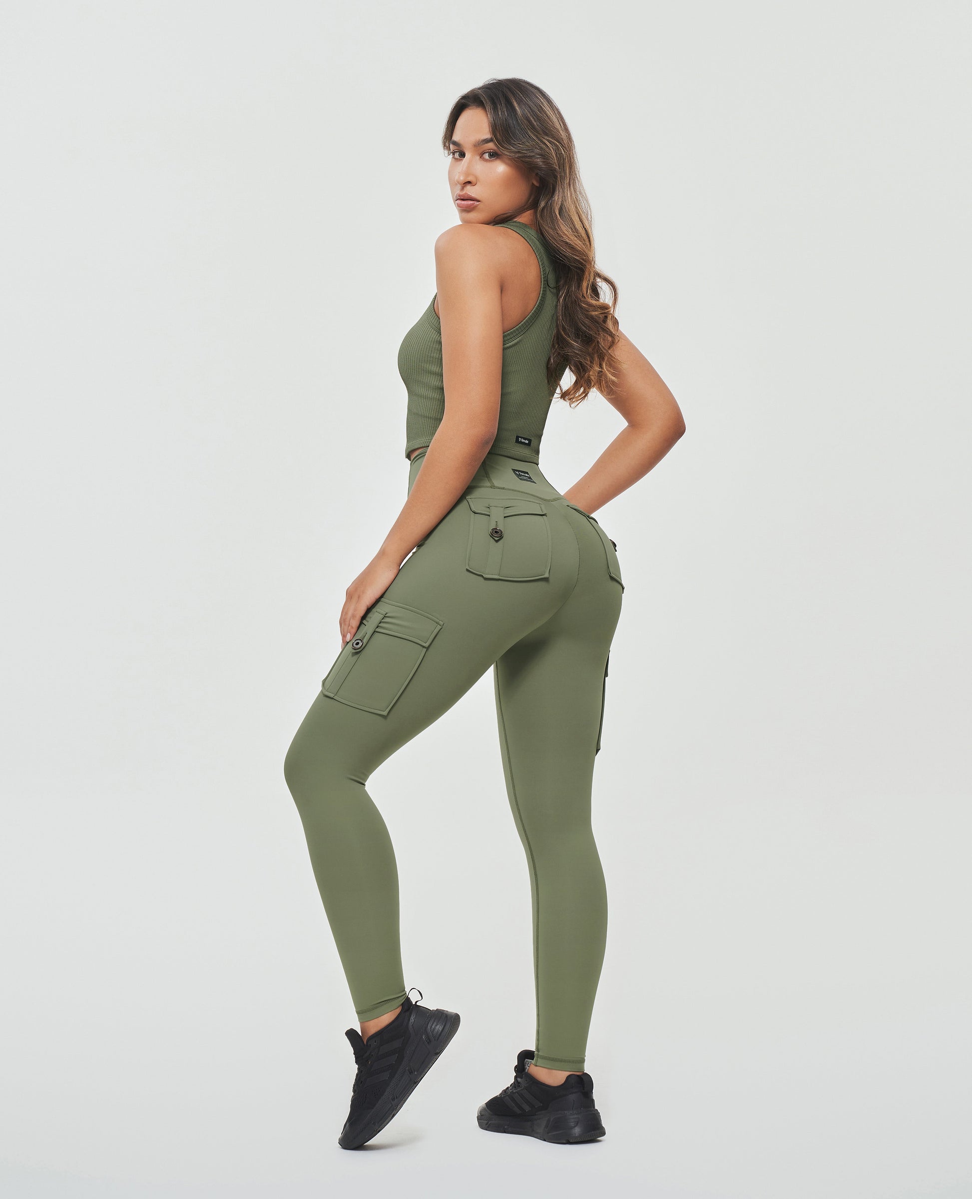 Padded Workout Tank - Olive Green