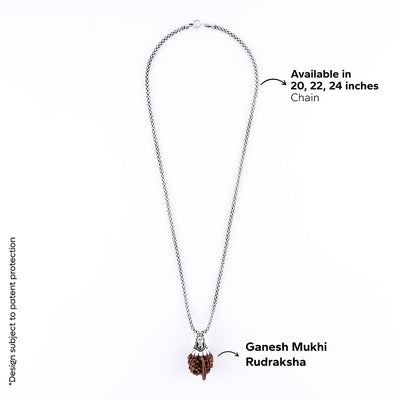 Adiyogi Pendant (Ganesh Mukhi Nepali  Rudraksha) With Chain