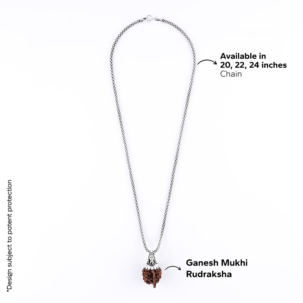 Adiyogi Pendant (Ganesh Mukhi Nepali  Rudraksha) With Chain