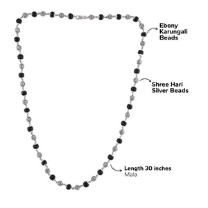 KARUNGALI WITH SHREE HARI SILVER BEADS MALA