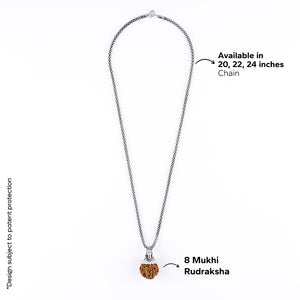 Adiyogi Pendant (8 Mukhi Nepali  Rudraksha) With Chain