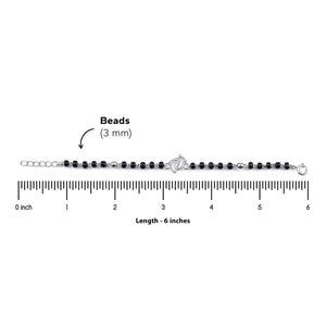 black beads with silver baby feet nazariya for kids